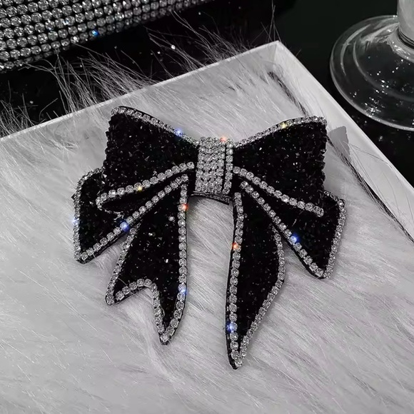 Rhinestone Bow Hair Pin Hair Accessories - Picture 2 of 3